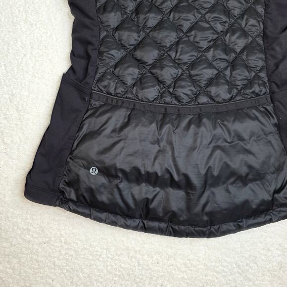Lululemon Women's Down For A Run Vest Black Size 10 Glyde Rulu Water-Repellent - Picture 5 of 8